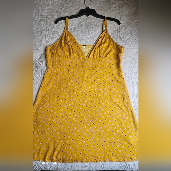 FREE PEOPLE Yellow Floral V-Neck Dress - Picture 1 of 5